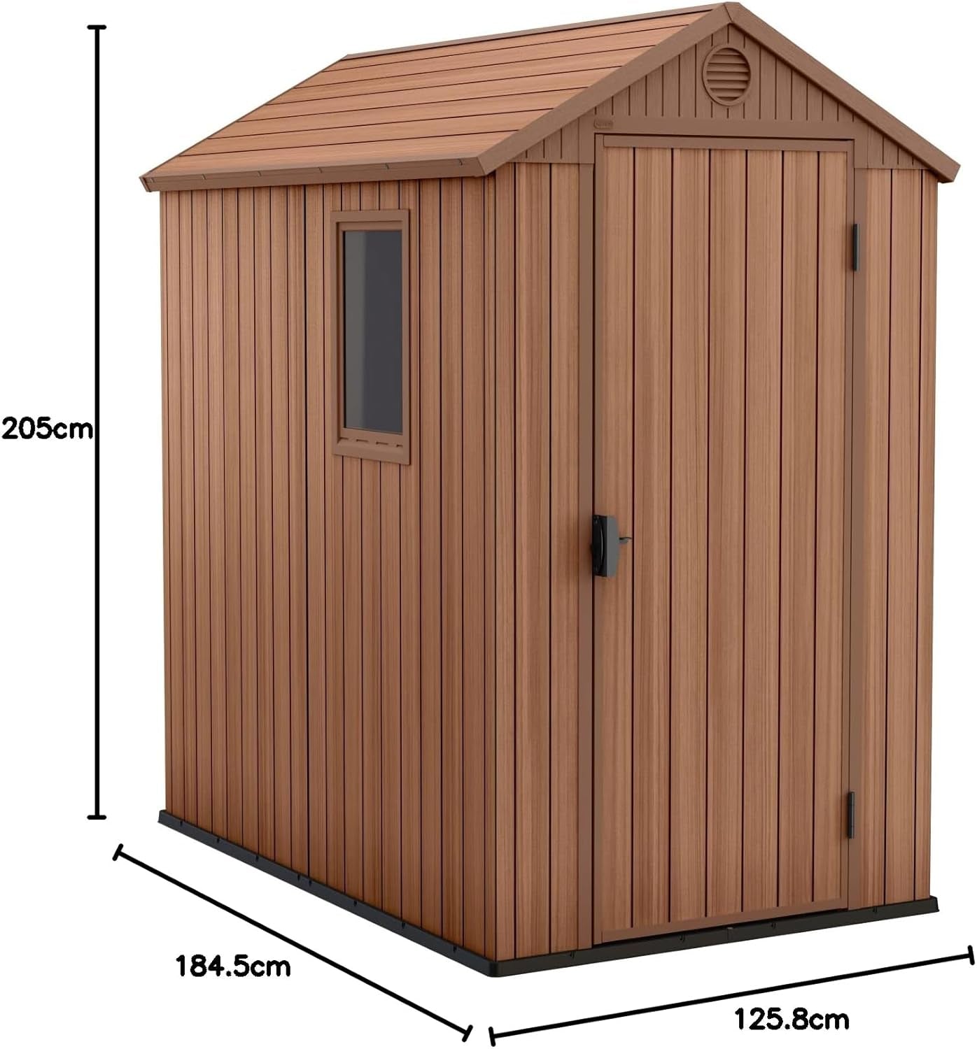 Darwin 4X6 Garden Shed with Natural Wood-Look | Evotech Composite, Weather-Resistant